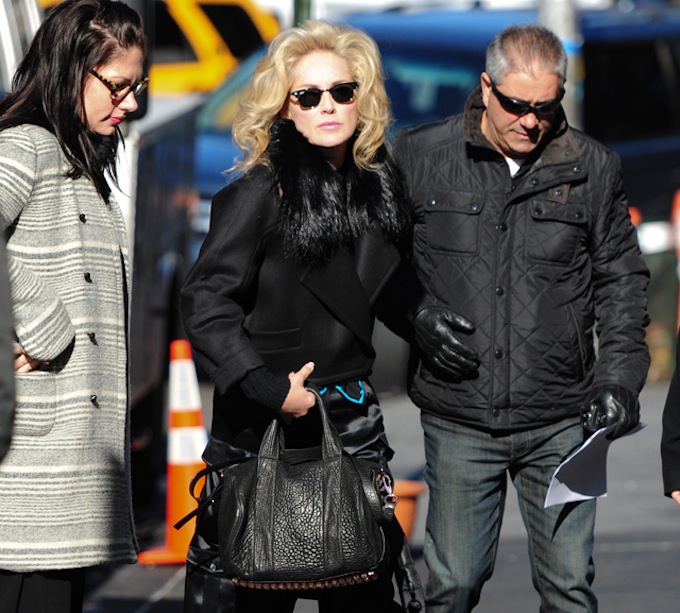 Sharon Stone on set of Fading Gigolo in NYC