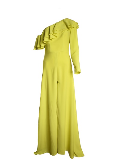 Vestido amarillo asimétrico de Esther Noriega